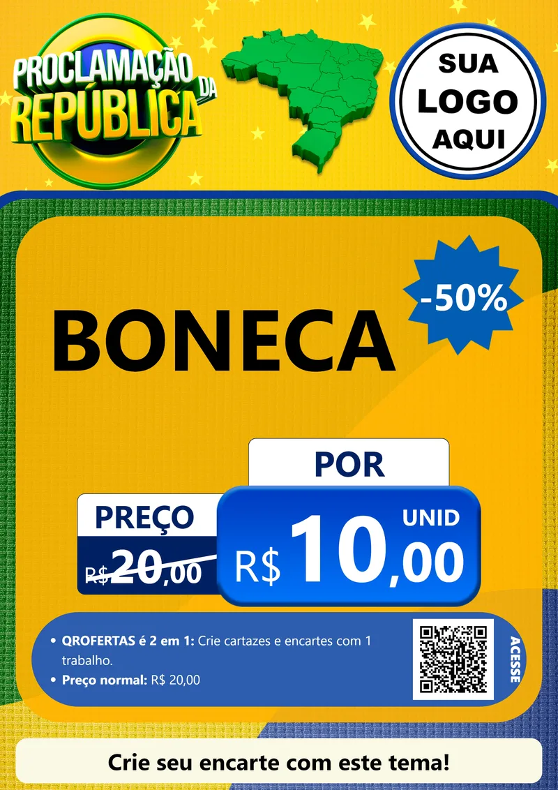 Modelo de Cartaz para Cartaz A4 Vertical com o tema Proclamação da República para Brinquedos