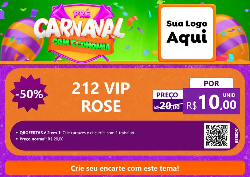 Modelo de Cartaz para Cartaz A4 Horizontal com o tema Pré-Carnaval Com Economia para Perfumes
