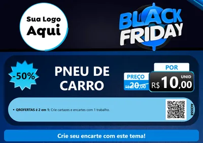 Modelo de Cartaz para Cartaz A4 Horizontal com o tema Black Friday para Auto peças