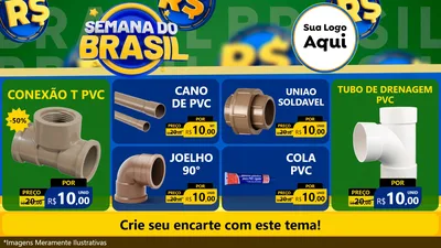 Modelo de TV para TV Horizontal com o tema Semana Do Brasil para Tubos e conexões