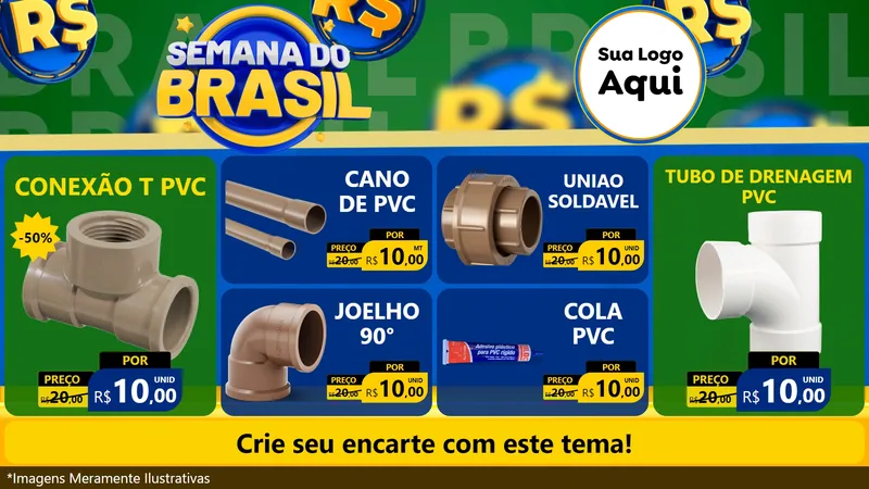Modelo de TV para TV Horizontal com o tema Semana Do Brasil para Tubos e conexões