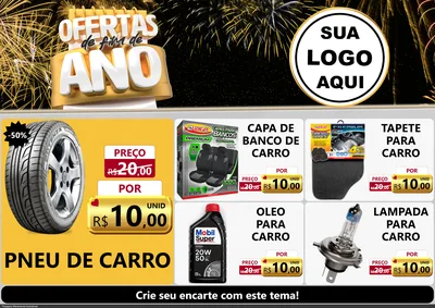 Modelo de Encarte para Encarte A4 Horizontal com o tema Ofertas de Fim de Ano para Auto peças