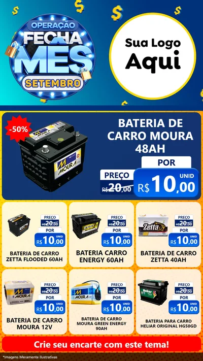 Modelo de Rede Social para Stories com o tema Operação Fecha Mês Setembro para Baterias Elétricas