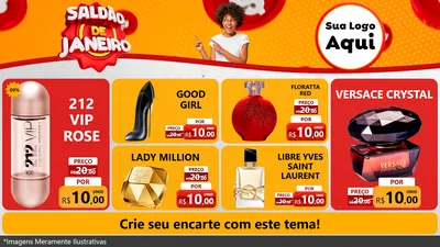 Modelo de TV para TV Horizontal com o tema Saldão de Janeiro para Perfumes