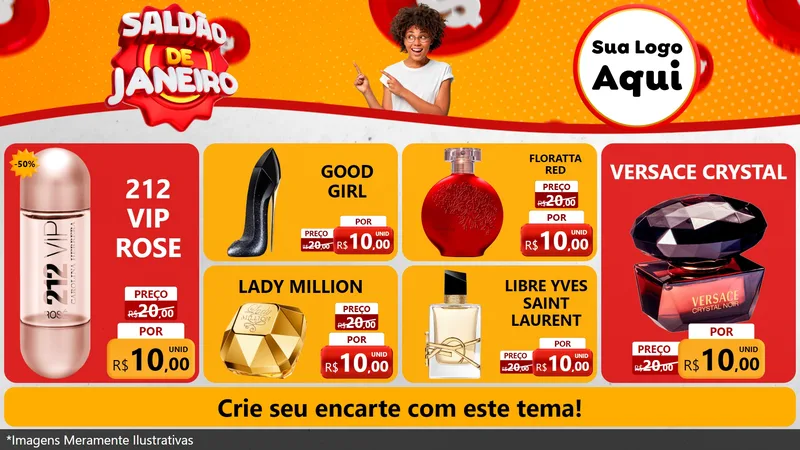 Modelo de TV para TV Horizontal com o tema Saldão de Janeiro para Perfumes