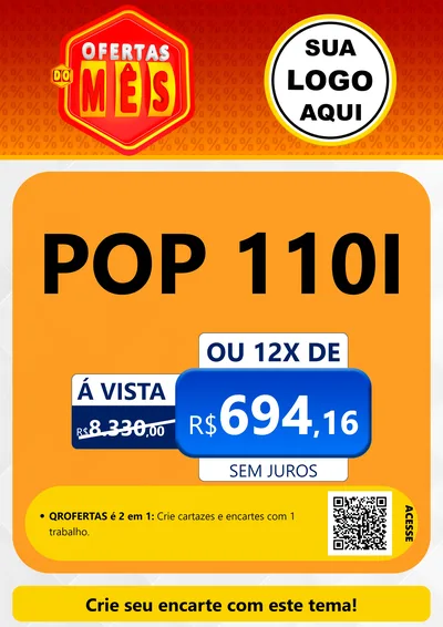 Modelo de Cartaz para Cartaz A4 Vertical com o tema Ofertas do Mês para Concessionaria de Motos