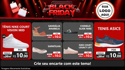 Modelo de TV para TV Horizontal com o tema Black Friday para Calçados