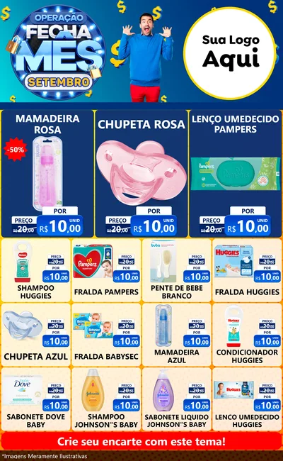 Modelo de Encarte para Encarte Grande com o tema Operação Fecha Mês Setembro para Bebês