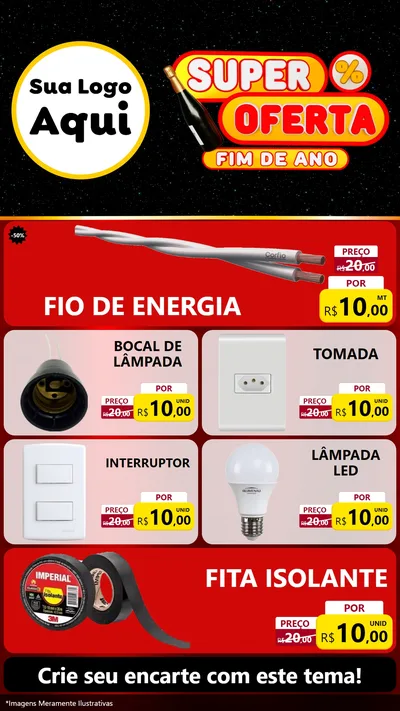 Modelo de TV para TV Vertical com o tema Super Oferta Fim de Ano para Materiais Elétricos