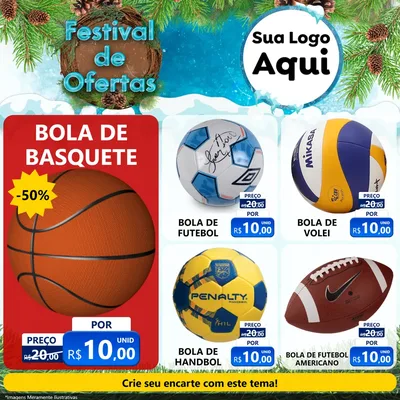 Modelo de Rede Social para Feed Facebook com o tema Festival de Ofertas - Inverno para Artigos Esportivos