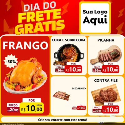 Modelo de Rede Social para Feed Facebook com o tema Dia do Frete Grátis para Assados