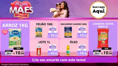 Modelo de TV para TV Horizontal com o tema Mês das Mães Imperdível para Supermercado
