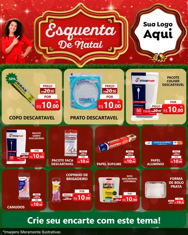 Modelo de Rede Social para Feed Instagram com o tema Esquenta de Natal para Embalagens