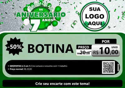 Modelo de Cartaz para Cartaz A4 Horizontal com o tema Promoção de Aniversário - 7 Anos para Agropecuária
