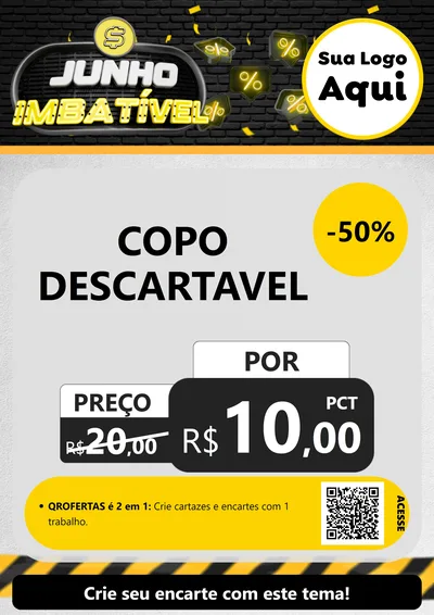 Modelo de Cartaz para Cartaz A4 Vertical com o tema Junho Imbatível para Embalagens