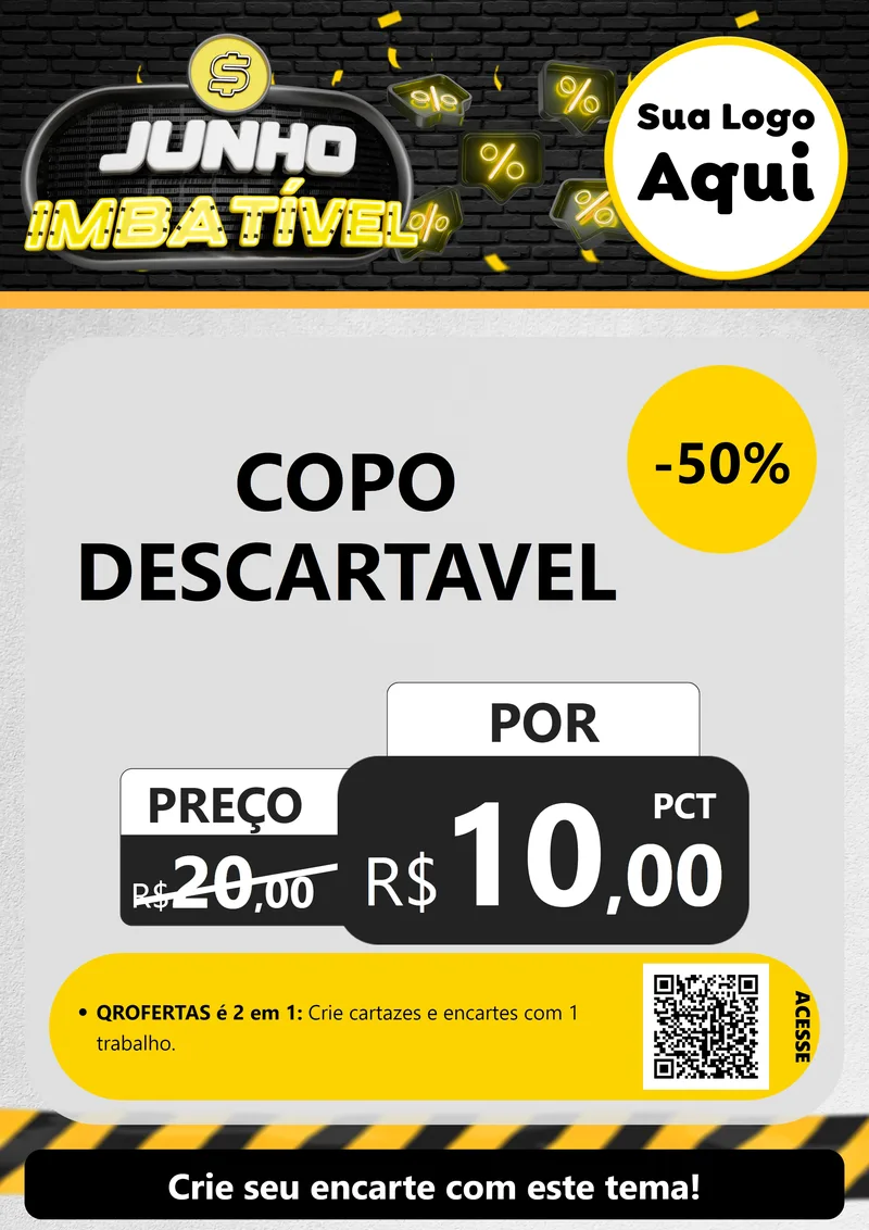 Modelo de Cartaz para Cartaz A4 Vertical com o tema Junho Imbatível para Embalagens