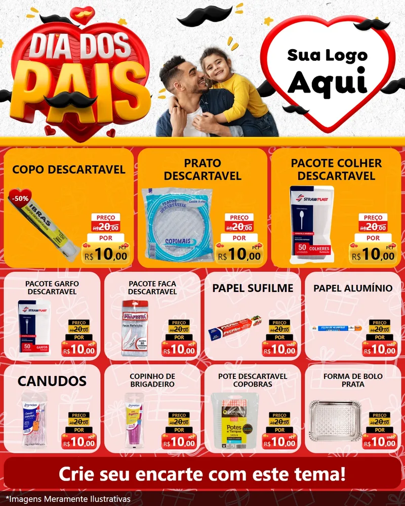 Modelo de Rede Social para Feed Instagram com o tema Dia dos Pais para Embalagens