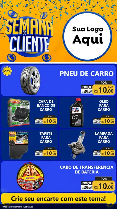 Modelo de TV para TV Vertical com o tema Semana do Cliente para Auto peças