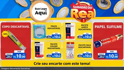 Modelo de TV para TV Horizontal com o tema Sabadão do Real para Embalagens