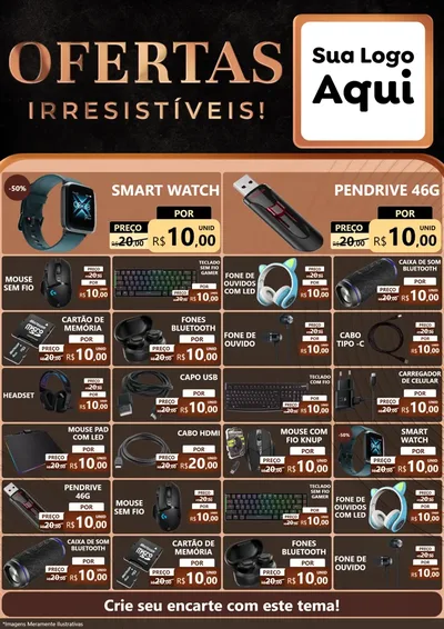 Modelo de Encarte para Encarte A4 Vertical com o tema Ofertas Irresistíveis! para Informática