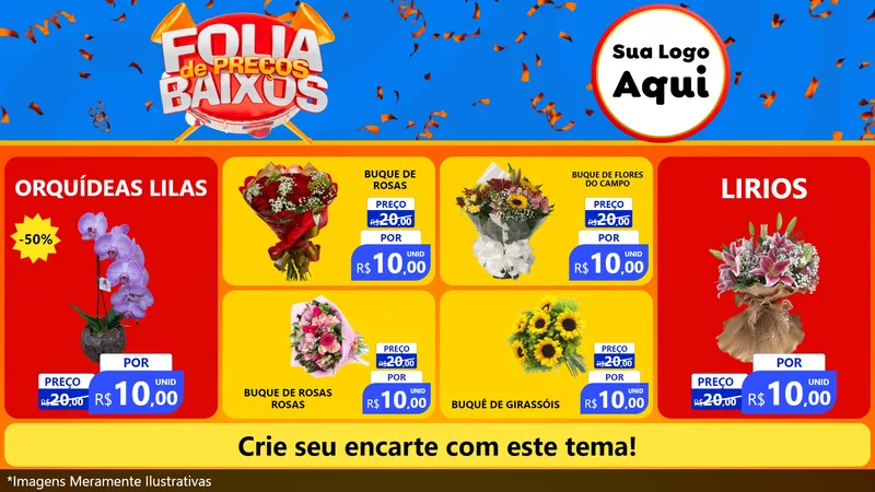 Modelo de TV para TV Horizontal com o tema Folia de Preços Baixos para Floricultura e jardim