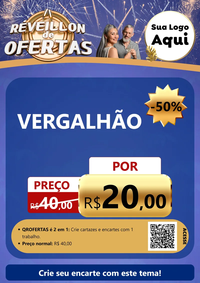 Modelo de Cartaz para Cartaz A4 Vertical com o tema Réveillon de Ofertas para Ferragens