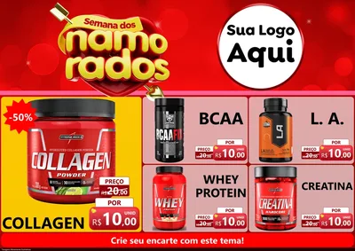 Modelo de Encarte para Encarte A4 Horizontal com o tema Semana dos namorados para Suplementos alimentares