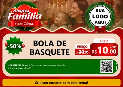 Modelo de Cartaz para Cartaz A4 Horizontal com o tema Alegria Em Família - Super Ofertas para Artigos Esportivos