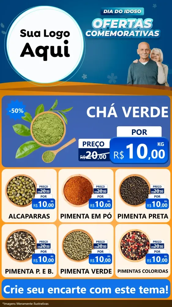 Modelo de Rede Social para Stories com o tema Dia do Idoso para Produtos Naturais