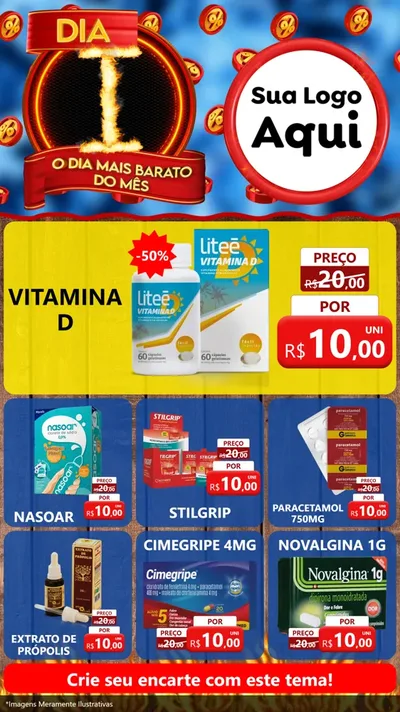 Modelo de Rede Social para Stories com o tema Dia I - O Dia Mais Barato Do Mês para Farmácia