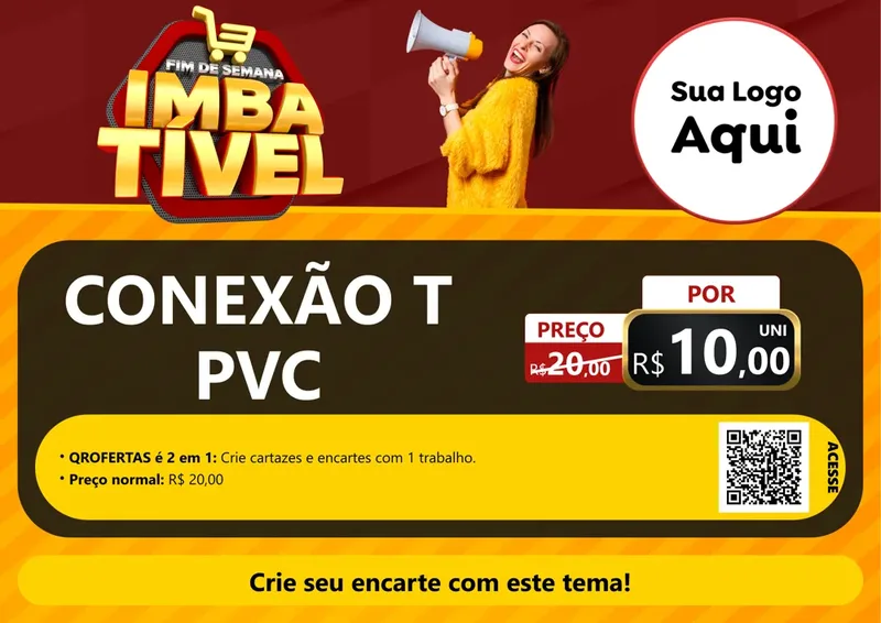 Modelo de Cartaz para Cartaz A4 Horizontal com o tema Fim de Semana Imbatível para Tubos e conexões