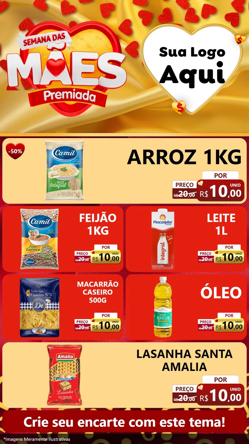 Modelo de TV para TV Vertical com o tema Semana das Mães Premiada para Supermercado