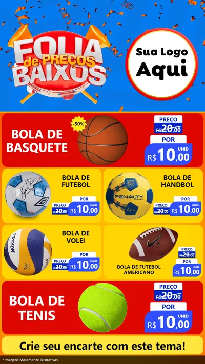 Modelo de TV para TV Vertical com o tema Folia de Preços Baixos para Artigos Esportivos