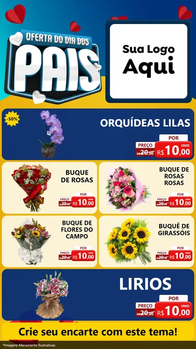 Modelo de TV para TV Vertical com o tema Oferta Do Dia Dos Pais para Floricultura e jardim