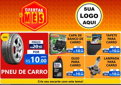 Modelo de Encarte para Encarte A4 Horizontal com o tema Ofertas do Mês para Auto peças
