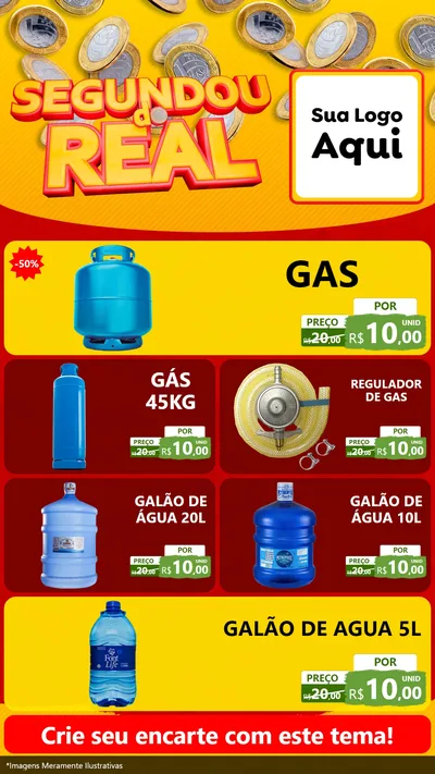 Modelo de TV para TV Vertical com o tema Segundou do Real para Água e gás