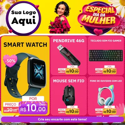 Modelo de Rede Social para Feed Facebook com o tema Especial Dia da Mulher para Informática