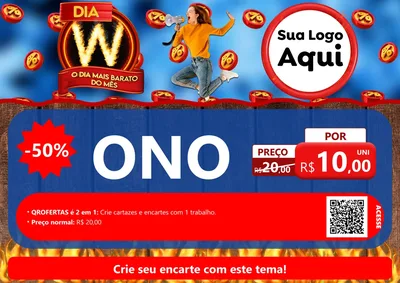 Modelo de Cartaz para Cartaz A4 Horizontal com o tema Dia W - O Dia Mais Barato Do Mês para Óticas