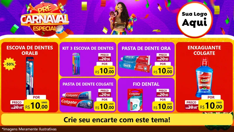 Modelo de TV para TV Horizontal com o tema Pré-Carnaval Especial para Higiene Pessoal