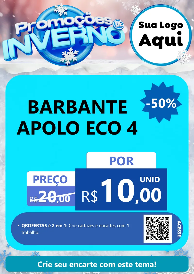 Modelo de Cartaz para Cartaz A4 Vertical com o tema Promoções de Inverno para Armarinho e Aviamentos