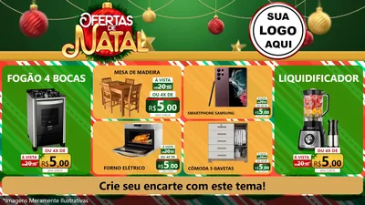 Modelo de TV para TV Horizontal com o tema Ofertas de Natal para Móveis e Eletro