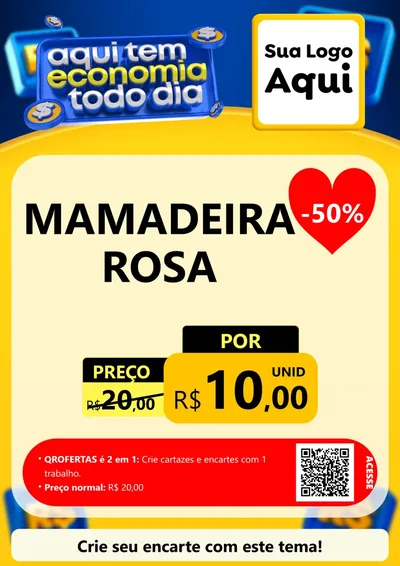 Modelo de Cartaz para Cartaz A4 Vertical com o tema Aqui Tem Economia Todo Dia para Bebês