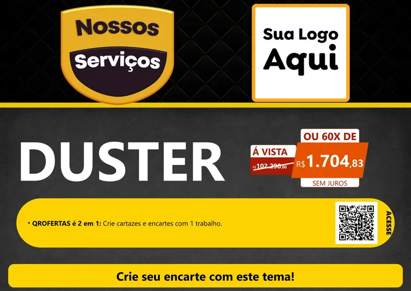Modelo de Cartaz para Cartaz A4 Horizontal com o tema Nossos Serviços para Concessionaria de Carros