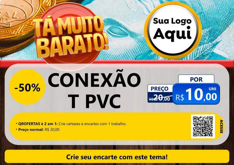 Modelo de Cartaz para Cartaz A4 Horizontal com o tema Está Muito Barato para Tubos e conexões