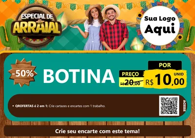 Modelo de Cartaz para Cartaz A4 Horizontal com o tema Especial De Arraial para Agropecuária