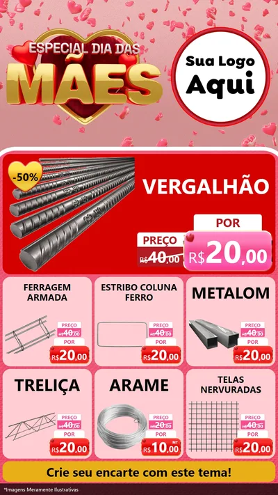 Modelo de Rede Social para Stories com o tema Especial Dia Das Mães para Ferragens