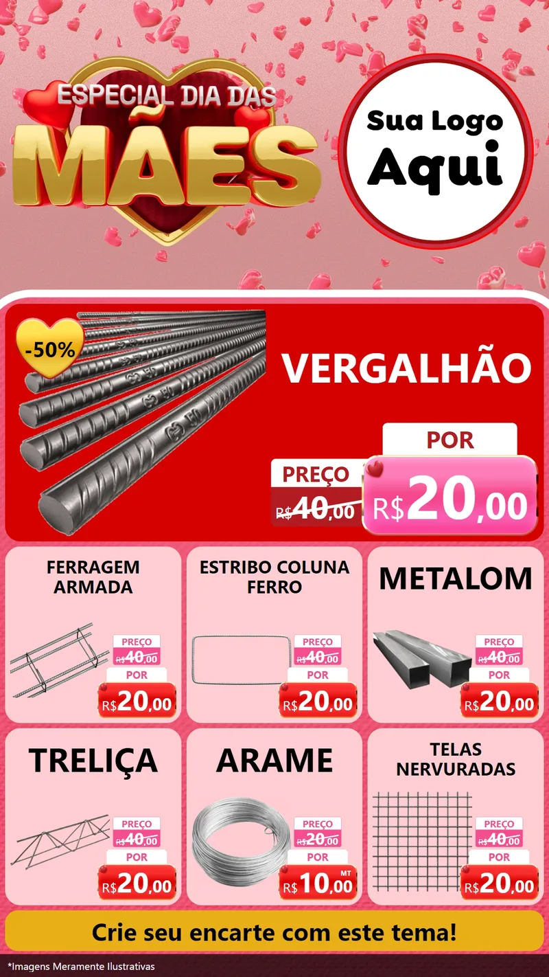 Modelo de Rede Social para Stories com o tema Especial Dia Das Mães para Ferragens