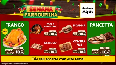 Modelo de TV para TV Horizontal com o tema Semana Farroupilha para Assados