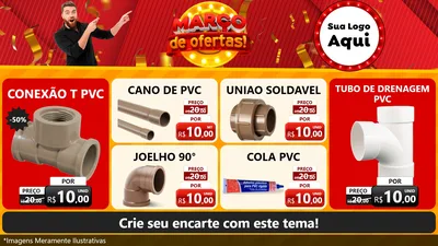 Modelo de TV para TV Horizontal com o tema Março de Ofertas! para Tubos e conexões