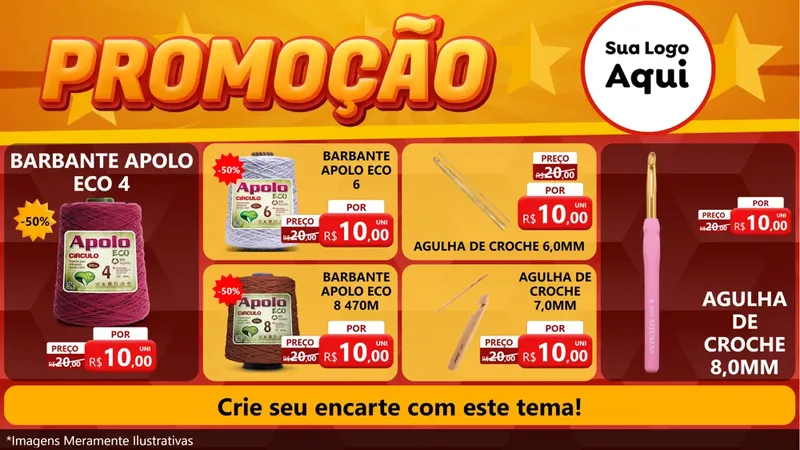 Modelo de TV para TV Horizontal com o tema Promoção para Armarinho e Aviamentos